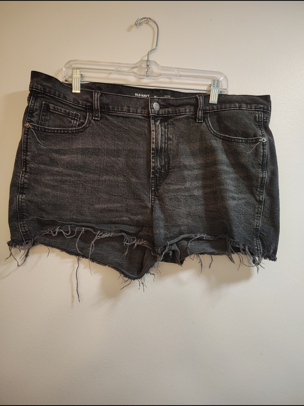 Old Navy Black Distressed Denim Shorts